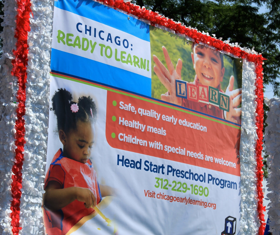 brightly decorated Head Start festival advertisement